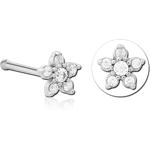 Surgical Steel Grade 316L Jeweled Nose Bone - Flower