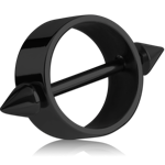 BLACK PVD COATED SURGICAL STEEL GRADE 316L CIRCLE NIPPLE SHIELD WITH CONES