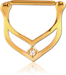 GOLD PVD COATED SURGICAL STEEL GRADE 316L NIPPLE CLICKER