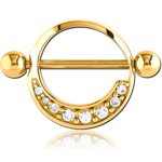 GOLD PVD COATED SURGICAL STEEL GRADE 316L JEWELED NIPPLE SHIELD