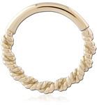 14 Karat Gold Yellow Hinge Segment Ring Twisted Rope