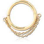 14 Karat Gold Yellow Seamless Ring with Chain
