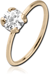 14 Karat Gold Yellow Seamless Ring Prong Set CZ