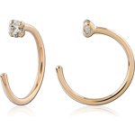 14 Karat Gold Yellow Jeweled Open Nose Ring