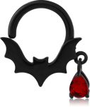 Black PVD Coated Surgical Steel Grade 316L Jeweled Seamless Ring