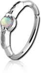 Surgical Steel Grade 316L Synthetic Opal Seamless Ring