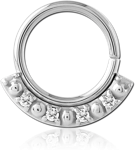 Surgical Steel Grade 316L Jeweled Seamless Ring