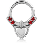 Surgical Steel Grade 316L Jeweled Seamless Ring