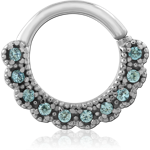 Surgical Steel Grade 316L Jeweled Seamless Ring