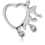 Surgical Steel Grade 316L Jeweled Seamless Ring