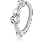 Surgical Steel Grade 316L Jeweled Seamless Ring