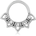 Surgical Steel Grade 316L Jeweled Seamless Ring