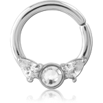 Surgical Steel Grade 316L Jeweled Seamless Ring