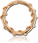 Gold PVD 18K Coated Surgical Steel Grade 316L Seamless Ring - Twist Wire