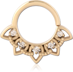 Gold PVD 18K Coated Surgical Steel Grade 316L Jeweled Seamless Ring