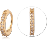 Gold PVD 18K Coated Surgical Steel Grade 316L Jeweled Nose Ring Clicker