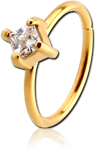 Gold PVD Coated Surgical Steel Grade 316L Jeweled Seamless Ring