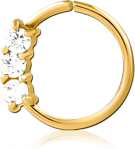 Gold PVD Coated Surgical Steel Grade 316L Jeweled Seamless Ring