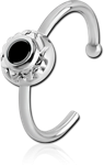 Surgical Steel Grade 316L Open Nose Ring Enamel - Circle