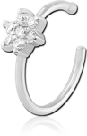 Surgical Steel Grade 316L Jeweled Open Nose Ring