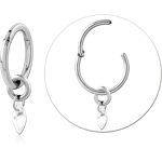TITANIUM ALLOY HINGED SEGMENT RING WITH TITANIUM ALLOY SLIDING JEWELED CHARM