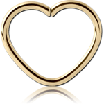 Zircon Gold PVD Coated Surgical Steel Grade 316L Open Heart Seamless Ring