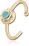 Zircon Gold PVD Coated Surgical Steel Grade 316L Open Nose Ring