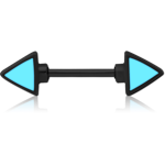 BLACK PVD COATED SURGICAL STEEL GRADE 316L ENAMEL NIPPLE SHIELD - TWO HEADED ARROW