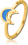 Gold PVD Coated Surgical Steel Grade 316L Seamless Ring - Crescent