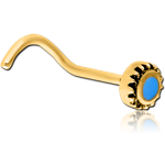 Gold PVD Coated Surgical Steel Grade 316L Enamel Curved Nose Stud