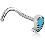 Surgical Steel Grade 316L Curved Nose Stud - Water Drop