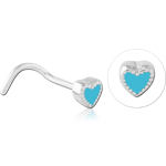 Surgical Steel Grade 316L Curved Nose Stud - Heart