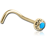 Zircon Gold PVD Coated Surgical Steel Grade 316L Curved Nose Stud