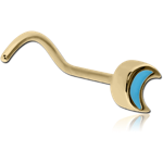 Zircon Gold PVD Coated Surgical Steel Grade 316L Curved Nose Stud