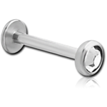 SURGICAL STEEL GRADE 316L JEWELED THREADLESS DISC INTERNAL LABRET