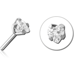 SURGICAL STEEL GRADE 316L JEWELED THREADLESS INTERNAL ATTACHMENT - HEART