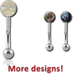 Surgical Steel Grade 316L Synthetic Mother of Pearl Micro Curved Barbell