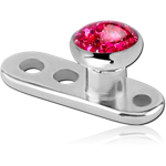 TITANIUM ALLOY INTERNALLY THREADED DERMAL ANCHOR WITH FLAT GLITTERLINE DISC