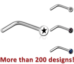 Surgical Steel Grade 316L Picture 90 Degree Nose Stud