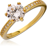 STERLING 925 SILVER GOLD PLATED 18K RING