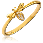STERLING 925 SILVER GOLD PLATED 18K RING
