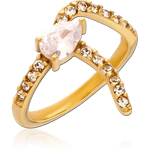 GOLD PVD COATED SURGICAL STEEL GRADE 316L JEWELED RING