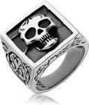 SURGICAL STEEL GRADE 316L RING - SKULL