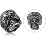SURGICAL STEEL GRADE 316L RING - FANCY SKULL