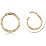 Sterile Zircon Gold PVD Coated Surgical Steel Grade 316L Hinged Segment Ring