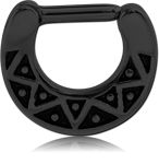 BLACK PVD COATED SURGICAL STEEL GRADE 316L HINGED SEPTUM CLICKER