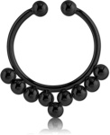 BLACK PVD COATED SURGICAL STEEL GRADE 316L FAKE SEPTUM RING