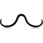 BLACK PVD COATED SURGICAL STEEL GRADE 316L SEPTUM MUSTACHE
