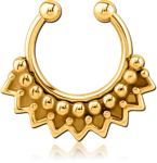 GOLD PVD COATED SURGICAL STEEL GRADE 316L FAKE SEPTUM RING