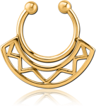 GOLD PVD COATED SURGICAL STEEL GRADE 316L FAKE SEPTUM RING